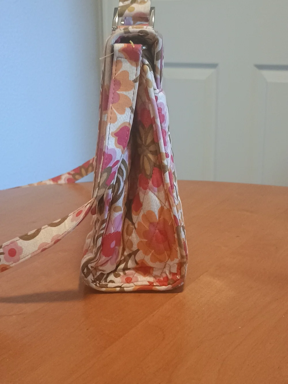 Vera Bradley Quilted Floral Crossbody in Pink, Gold and Orange